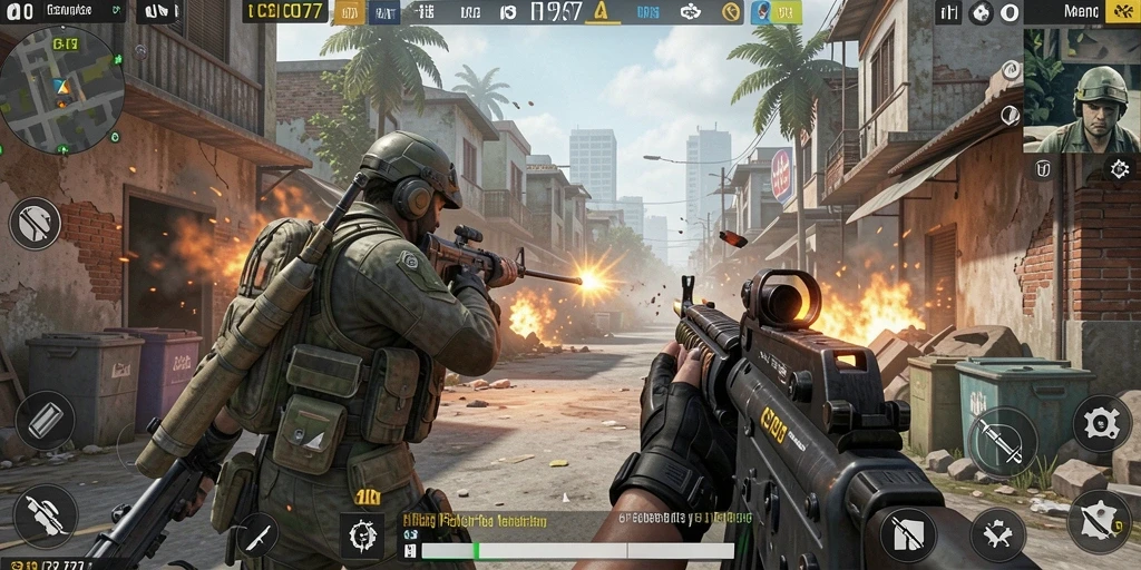 Gameplay seru dalam COO77 dengan aksi FPS yang mendebarkan.