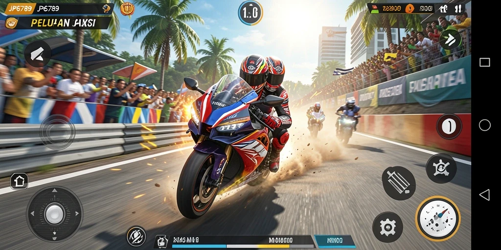 Tampilan menegangkan balapan motor di jalanan