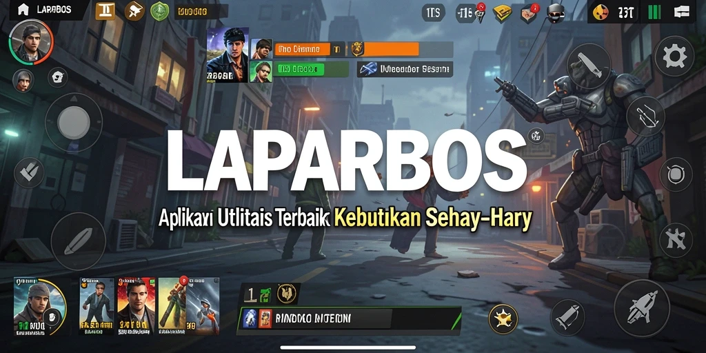 Tampilan utama LAPARBOS dengan berbagai fitur utilitas yang membantu pengguna.
