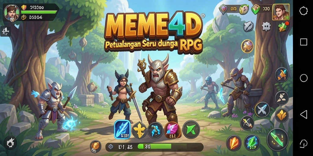 Tampilan gameplay menakjubkan dari MEME4D di dunia RPG.