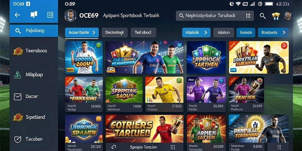 Screenshot utama OCE69 menampilkan gameplay taruhan yang interaktif.