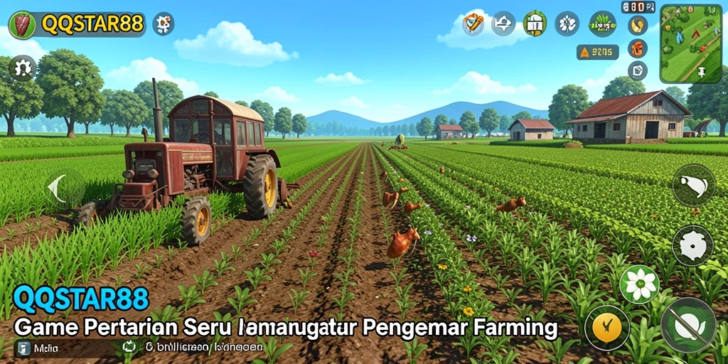 Tangkapan layar gameplay QQSTAR88 yang menunjukkan keseruan bertani.