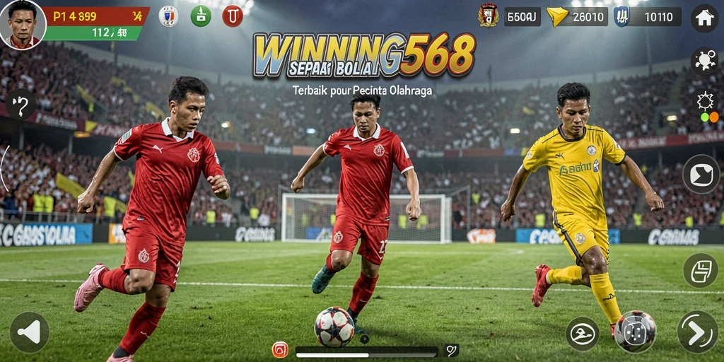 Screenshot gameplay WINNING568 yang menampilkan aksi seru sepak bola.
